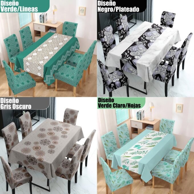 Set Mantel De Comedor + 6 Fundas para Sillas
